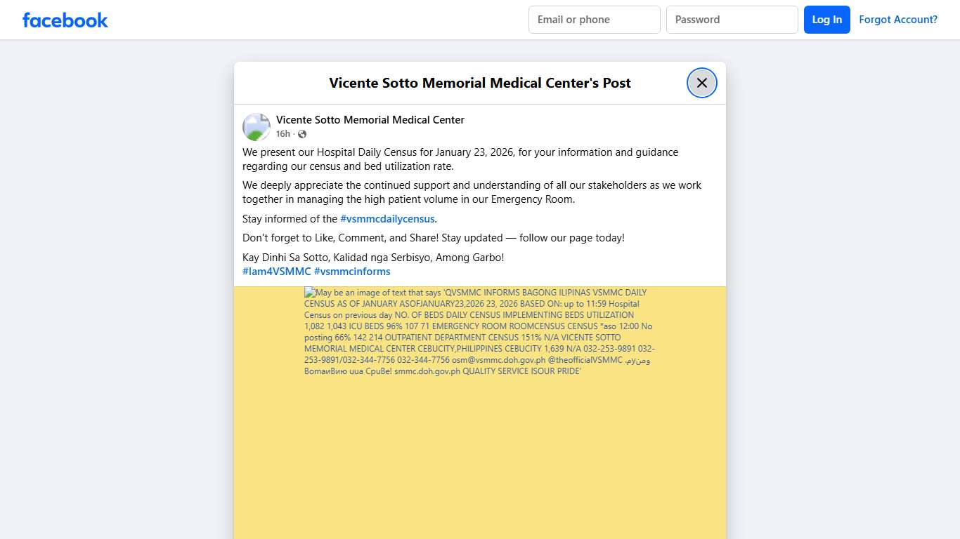 We present our... - Vicente Sotto Memorial Medical Center Facebook