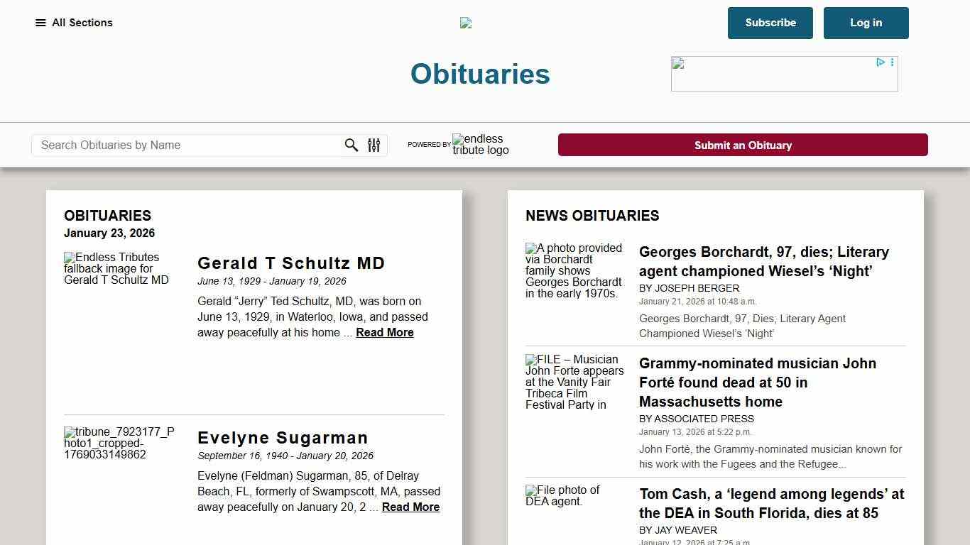 South Florida Sun Sentinel Obituaries